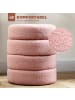 HOMCOM Fußhocker-Ø40 x 45H cm-Rosa