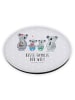 Mr. & Mrs. Panda Rund Magnet Koala Familie zwei mit Spruch in Grau Pastell