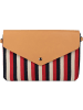 styleBREAKER Clutch Handtasche in Rot-Blau-Beige