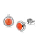 Nenalina Ohrringe 925 Sterling Silber Geburtsstein, Geburtsstein - Juli in Orange