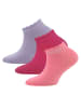 ewers 3er-Set Sneaker Socken 3er-Set Mäusezähnchenrand in pink/rosa/lupine