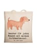 Mr. & Mrs. Panda Tasche Dackel Kurzhaardackel Moment mit Spruch in Creme