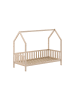 58 aufm Kessel HAUSBETT Kandace 90x200 Kiefer massiv natur mit Dachaufbau