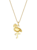Elli Halskette 925 Sterling Silber Flamingo in Gold