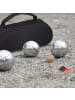 relaxdays 6-teiliges Boule Kugeln Set in Silber/ Schwarz