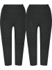 REDBEST Single-Jersey Capri-Leggings im 2er-Pack in anthrazit meliert