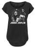 F4NT4STIC Long Cut T-Shirt Janis Joplin Spiritual Mono' in schwarz