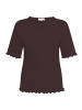 CARTOON Halbarm-Shirt mit Kragen in Dunkelbraun