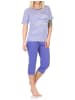 NORMANN Kurzarm Schlafanzug Pyjama Bündchen Streifen - 85054 in lila
