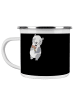 Mr. & Mrs. Panda Camping Emaille Tasse Bräutigam Gentleman mit S... in Schwarz