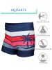 Aquarti Jungen Badehose Gestreift mit Motiven in rot