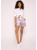 SASSYCLASSY Musselin Shorts mit Print in Weinrot I Weiß