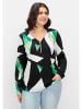 sheego Langarmshirt in schwarz gemustert