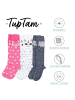 TupTam Mädchen Knielange Socken Gemustert 3er Pack in rosa/weiß
