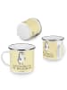 Mr. & Mrs. Panda Camping Emaille Tasse Pinguin Diabetes mit Spruch in Gelb Pastell