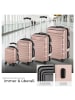 tectake Hartschalenkoffer-Set Mila mit Sicherheits-Zahlenschloss, roségold