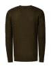 Rusty Neal Grobstrick mit Muster Einfarbig Rundhals-Pullover in Khaki