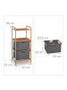 relaxdays Badregal mit Wäschekorb in Natur - (B)44 x (H)96 x (T)34 cm