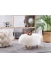 Beliani Tierhocker LAMB in Weiß/Braun - (W) 61 x (H) 36 x (L) 34 cm