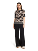 Betty Barclay Strickpullover kurzarm in Beige/Schwarz
