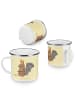 Mr. & Mrs. Panda Kaffeetasse Fledermaus Sitzen ohne Spruch in Gelb Pastell