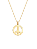 KUZZOI Halskette 925 Sterling Silber Peace-Zeichen in Gold