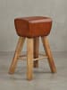 KADIMA DESIGN Barhocker Turnbock 43x75x43 cm Mango Massivholz / Echtleder, Design