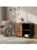 relaxdays Rollcontainer in Braun/ Schwarz - (B)80 x (H)66 x (T)40 cm