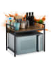 relaxdays Mikrowellenregal in Schwarz/ Braun - (B)53 x (H)40 x (T)33 cm