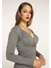 faina Damen Strickkleid in Grau Melange