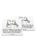 Mr. & Mrs. Panda Gläseruntersetzer Pinguine trösten mit Spruch in Weiß