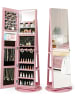 COSTWAY Schmuckschrank 3 in 1 drehbar in Rosa