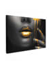 MuchoWow Leinwand bilder Gesicht gold schwarz