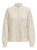 ONLY Pullover mit Stehkragen und halbem Reißverschluss in Beige