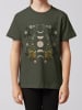 wat? Apparel T-Shirt Moonphases & Flowers in Khaki