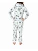 NORMANN Jumpsuit Overall Kapuze Sternen Look Coralfleece - 58843 in grau