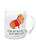 Mr. & Mrs. Panda Glas Capybara König mit Spruch in Transparent