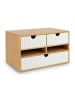 relaxdays Schubladenbox in Weiß/Natur - (B)30 x (H)15 x (T)20 cm