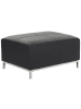 Beliani Ottomane OSLO in Schwarz/Silber - (W) 95 x (H) 46 x (L) 71 cm