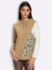 Heine Sweatshirt in camel-ecru-bedruckt