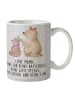 Mr. & Mrs. Panda Teetasse Bär Kind mit Spruch in Grau Pastell
