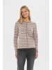 SAINT TROPEZ Strickjacke MilaSZ Gerade Passform in Atmos Gray Morn Stripe