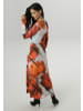 Aniston SELECTED Midikleid in rot-silber-anthra-rosa