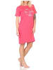 NORMANN Kurzarm Nachthemd Frontprint - 85638 in pink