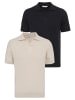 Felix Hardy Polo Shirt Kurzarm in Beige-Schwarz