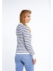 DreiMaster Damen Strick Pullover in Wollweiss Marine