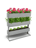 Coemo Kleines Vertikalbeet Hochbeet 3 Etagen inkl. Pflanzfolie in Grau