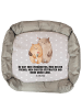 Mr. & Mrs. Panda Hundebett Bären Liebe mit Spruch in Grau Pastell