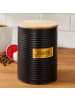relaxdays Kaffeedose in Schwarz/ Natur - (H)16 x Ø 11 cm