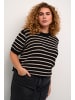 KAFFE curve Strickpullover KCisabel Loose fit in Black/Antique white Stripe